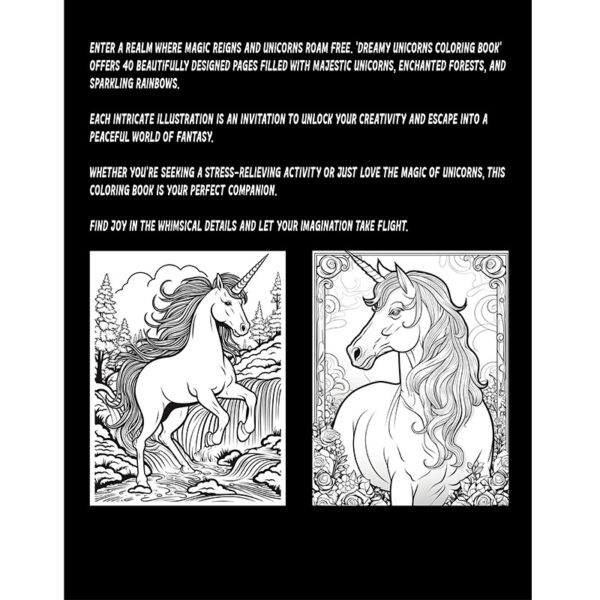 Dreamy Unicorns Coloring Book - Image 7