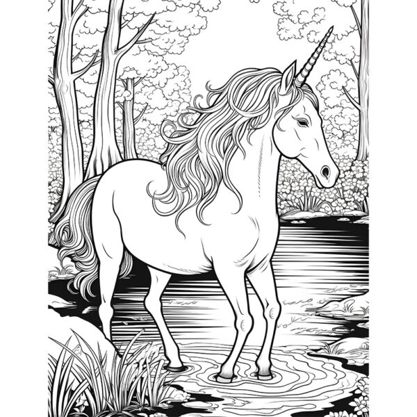 Dreamy Unicorns Coloring Book - Image 4